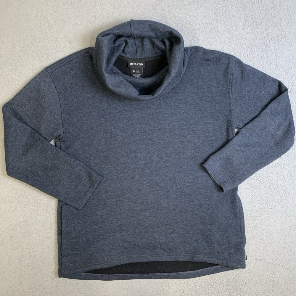 Burton Shirt Women's Size Medium Long Sleeve Charcoal Grey Pullover Cowl Neck